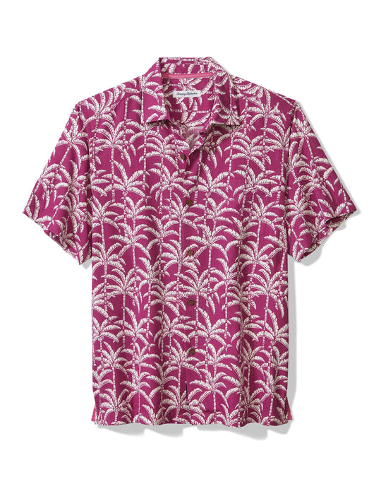 Tommy Bahama  Palm Party IslandZone® Silk-Blend Camp Shirt | Deep Holyhock