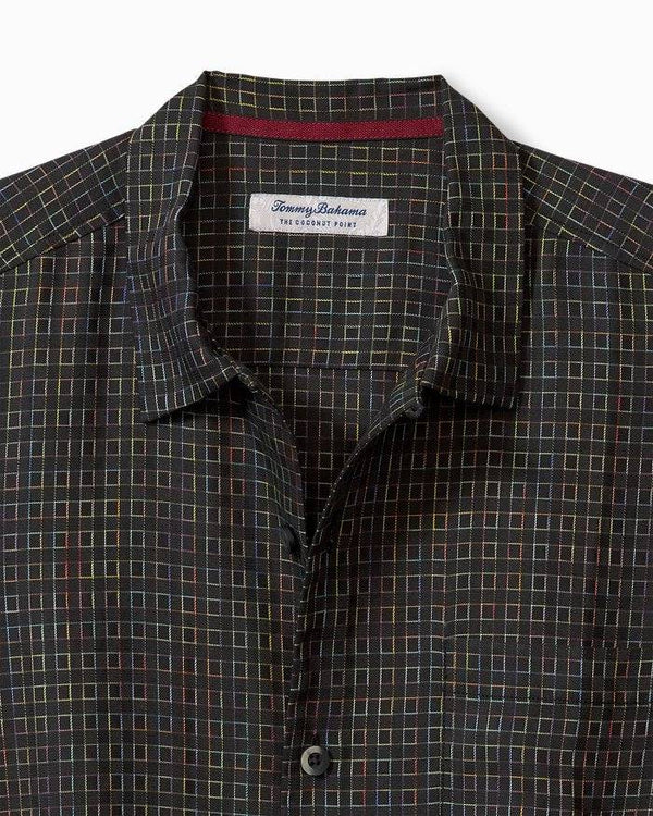 Tommy Bahama Coconut Point Prismatic Check IslandZone® Camp Shirt | Black - Caswell's Fine Menswear
