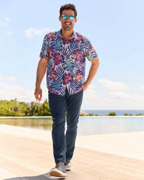 Tommy Bahama Monarch Monstera IslandZone® Shirt | Summer Grey - Caswell's Fine Menswear