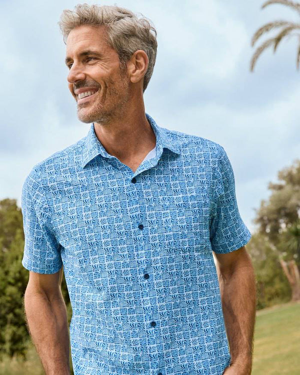 Tommy Bahama Bahama Coast Cozumel Tiles IslandZone® Shirt | Dew Drop - Caswell's Fine Menswear