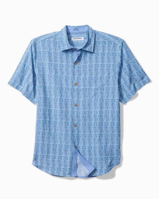 Tommy Bahama Coastal Ease Siena Geo IslandZone® Camp Shirt | Chambray Blue