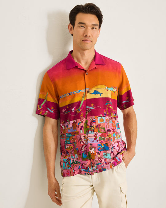Tommy Bahama Scenic to Believe It Silk Camp Shirt | Beach Blossom