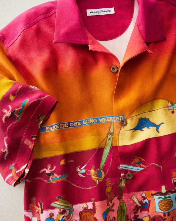 Tommy Bahama Scenic to Believe It Silk Camp Shirt | Beach Blossom