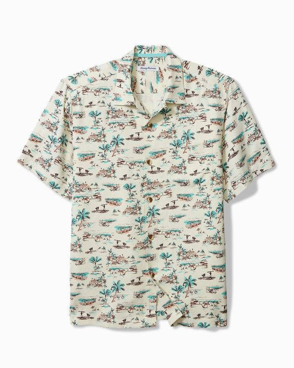 Tommy Bahama Casablanco Silk Camp Shirt | Coconut Cream - Caswell's Fine Menswear