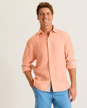 Tommy Bahama Paradise Breezer Linen Long-Sleeve Shirt | Peach Parrot