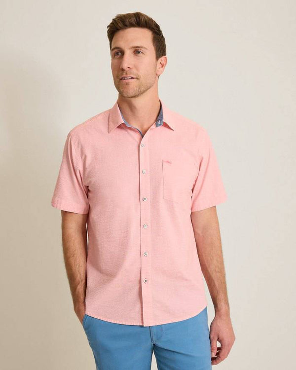Tommy Bahama Nova Wave Short-Sleeve Shirt | Pure Salmon - Caswell's Fine Menswear