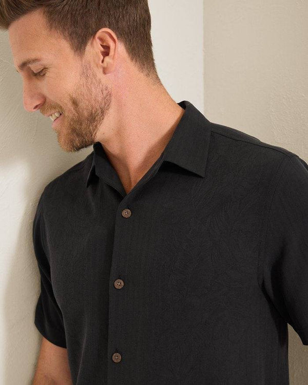 Tommy Bahama Maui Border Silk Camp Shirt | Black - Caswell's Fine Menswear