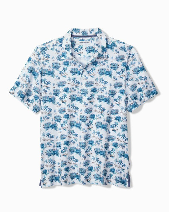 Tommy Bahama Bahama Coast Palm Scape IslandZone® Polo | Azul Mar