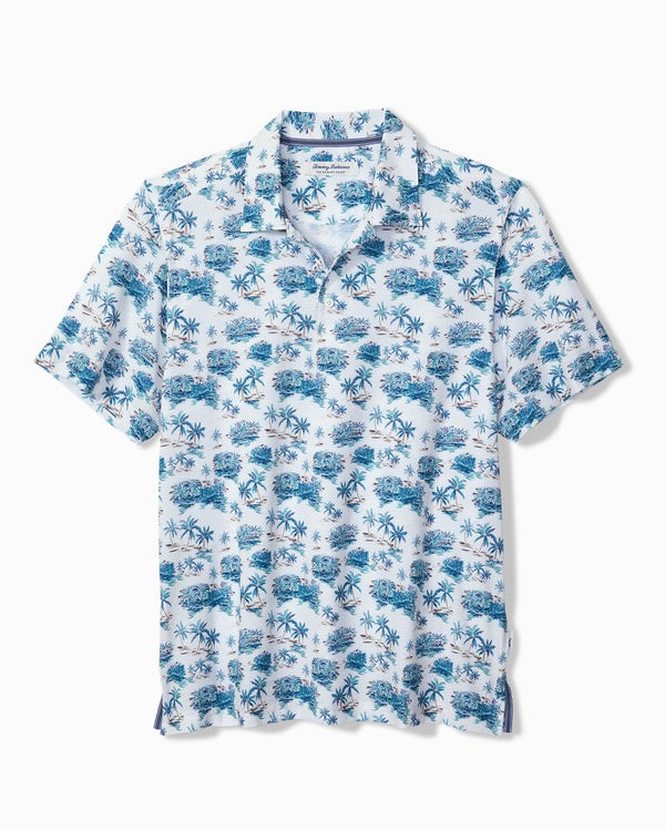 Tommy Bahama Bahama Coast Palm Scape IslandZone® Polo | Azul Mar