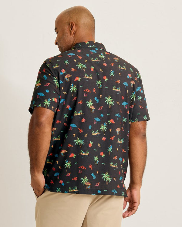 Tommy Bahama Coast Palm Villa IslandZone® Polo | Black Velvet