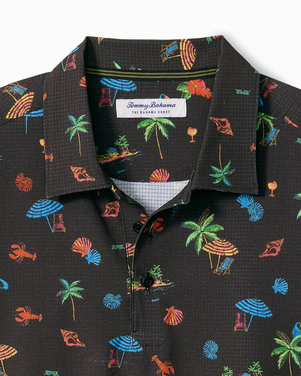 Tommy Bahama Coast Palm Villa IslandZone® Polo | Black Velvet