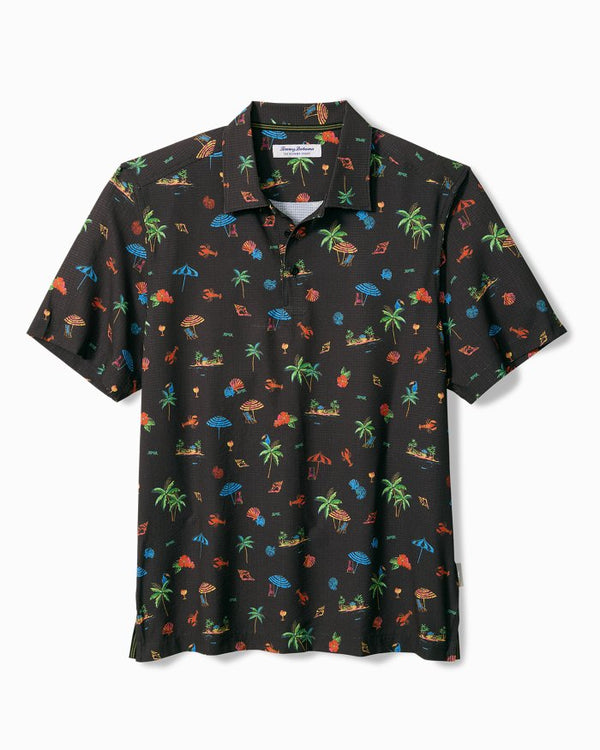 Tommy Bahama Coast Palm Villa IslandZone® Polo | Black Velvet