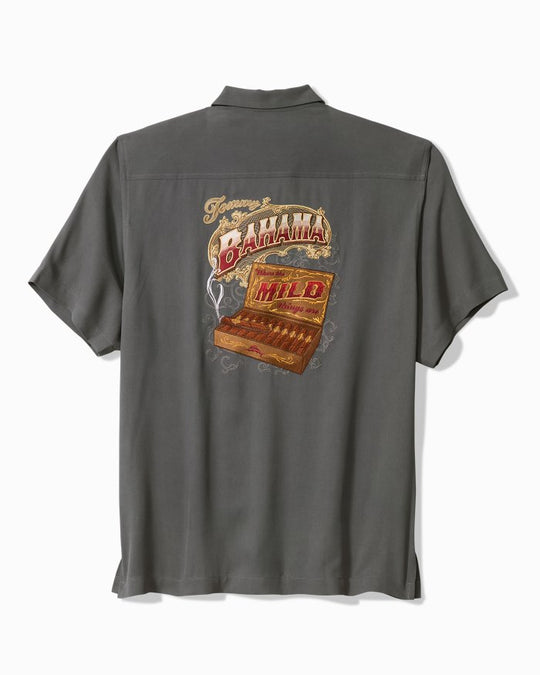 Tommy Bahama Where the Mild Things Are Silk Camp Shirt | Fog Grey