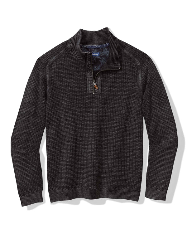 Tommy Bahama Sunbreak Half Zip | Black - Caswell's Fine Menswear
