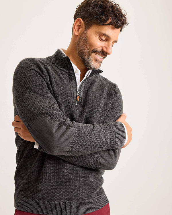 Tommy Bahama Sunbreak Half Zip | Black - Caswell's Fine Menswear