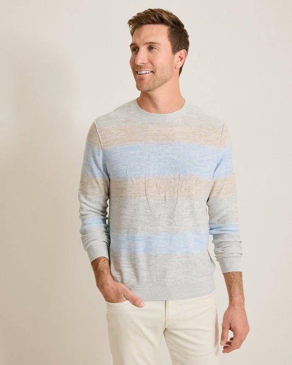 Tommy Bahama Sorrento Sunset Linen-Blend Crew Sweater | Grey Heather - Caswell's Fine Menswear