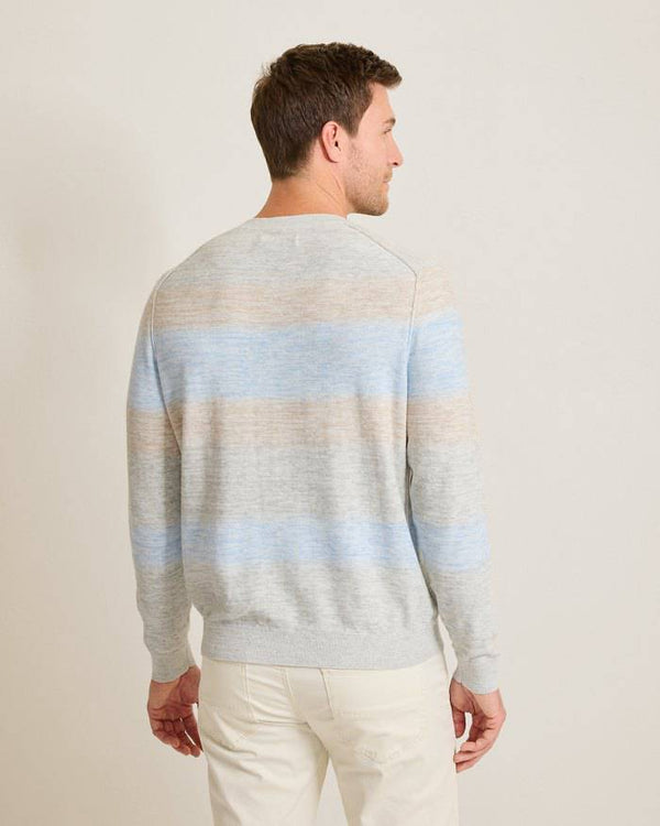 Tommy Bahama Sorrento Sunset Linen-Blend Crew Sweater | Grey Heather - Caswell's Fine Menswear