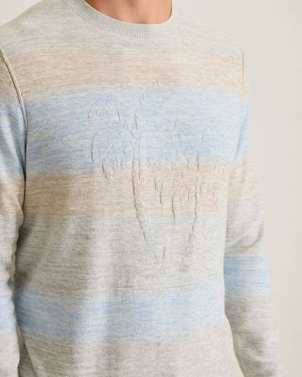 Tommy Bahama Sorrento Sunset Linen-Blend Crew Sweater | Grey Heather - Caswell's Fine Menswear