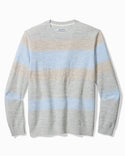 Tommy Bahama Sorrento Sunset Linen-Blend Crew Sweater | Grey Heather - Caswell's Fine Menswear