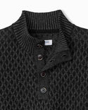 Tommy Bahama Cross Cable Button-Neck Sweater | Black