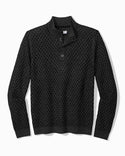 Tommy Bahama Cross Cable Button-Neck Sweater | Black
