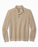 Tommy Bahama Cross Cable Button-Neck Sweater | Hazelnut Cream