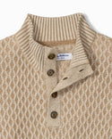 Tommy Bahama Cross Cable Button-Neck Sweater | Hazelnut Cream