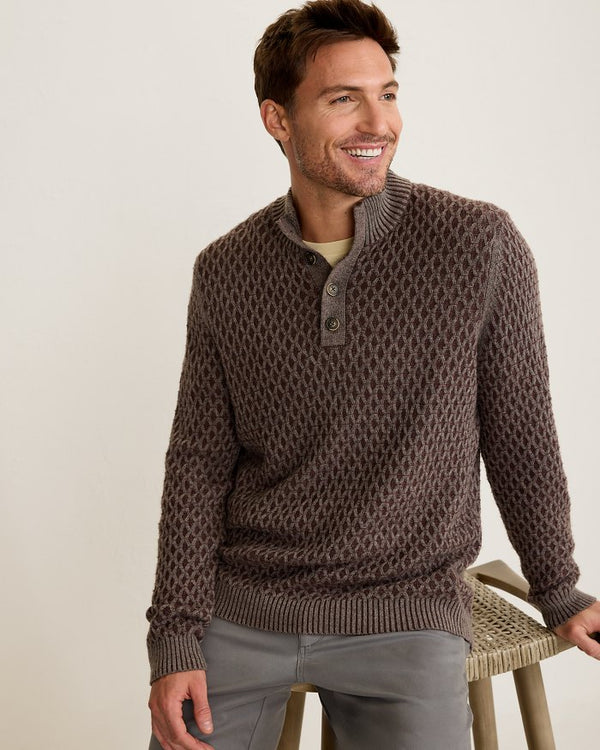 Tommy Bahama Cross Cable Button-Neck Sweater | Cordial
