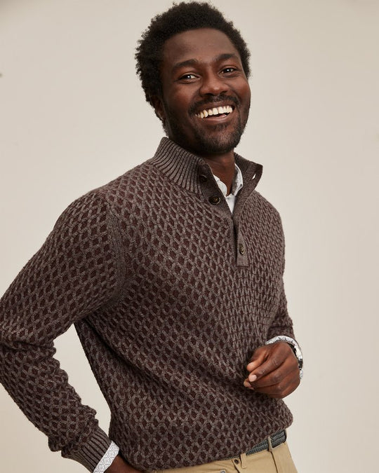 Tommy Bahama Cross Cable Button-Neck Sweater | Cordial