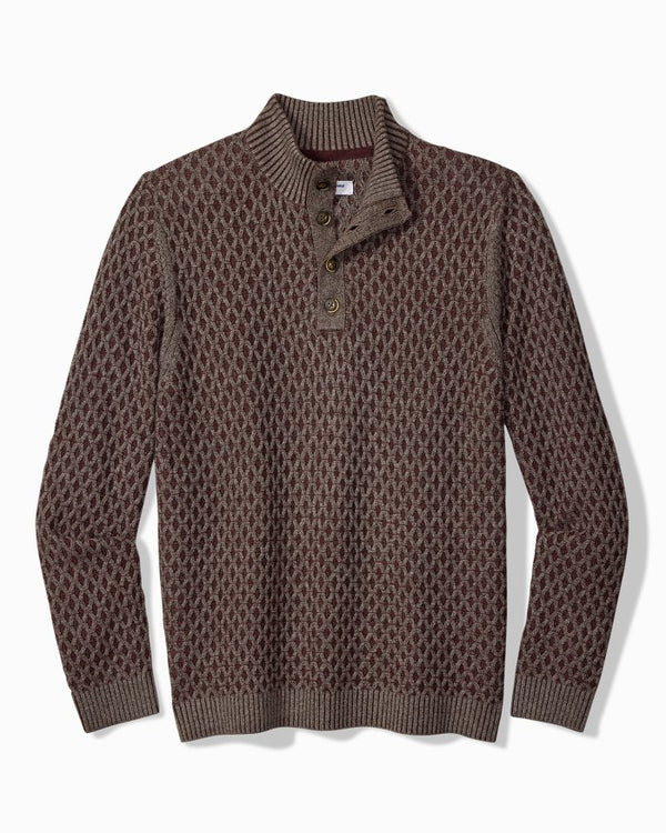 Tommy Bahama Cross Cable Button-Neck Sweater | Cordial