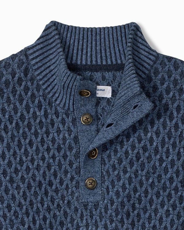 Tommy Bahama Cross Cable Button-Neck Sweater | Coastline