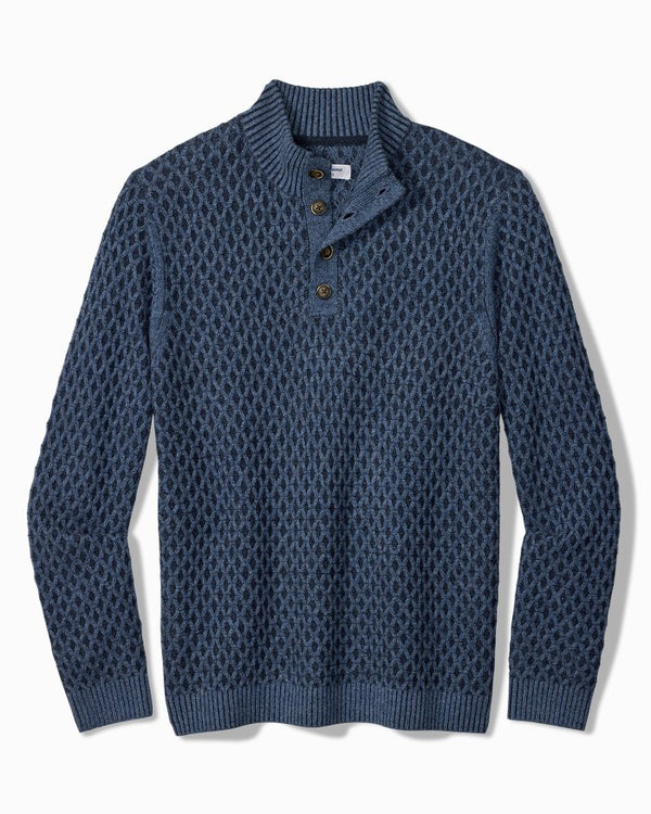 Tommy Bahama Cross Cable Button-Neck Sweater | Coastline
