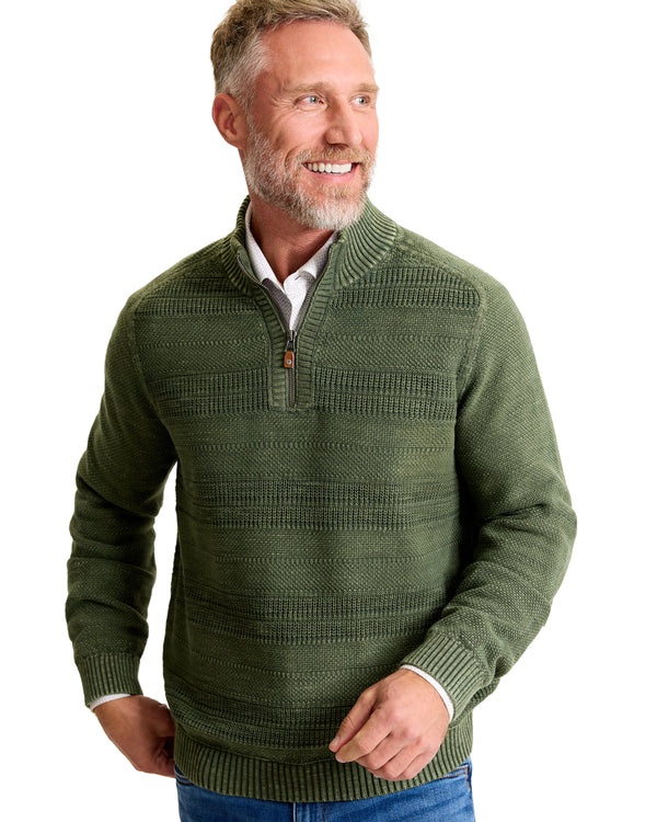 Tommy Bahama Saltwater Tides - Pull demi-zip texturé | Winchester Green