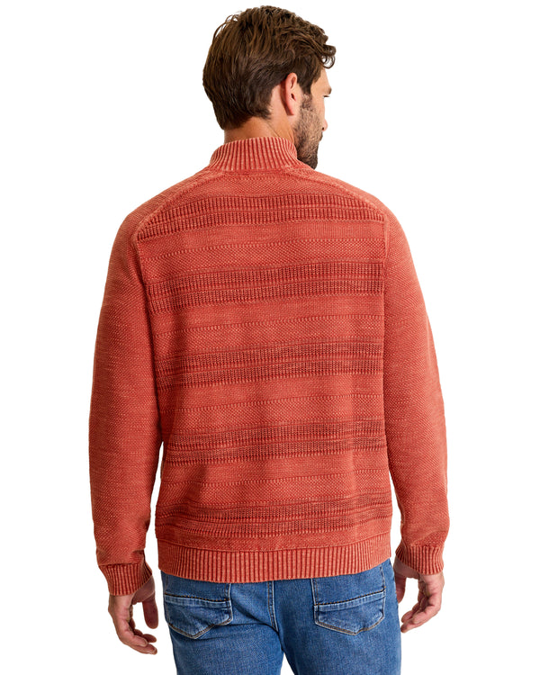 Tommy Bahama Saltwater Tides - Pull demi-zip texturé | Dark Lobster