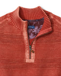 Tommy Bahama Saltwater Tides - Pull demi-zip texturé | Dark Lobster