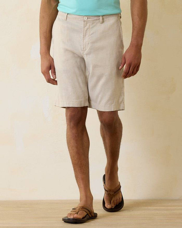 Tommy Bahama Beach Coast Linen-Blend Flat-Front 10-Inch Shorts | Stone Khaki - Caswell's Fine Menswear