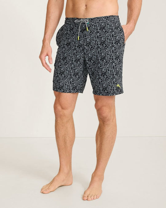 Tommy Bahama Baja Party Mixer 8-Inch Boardshorts | Black