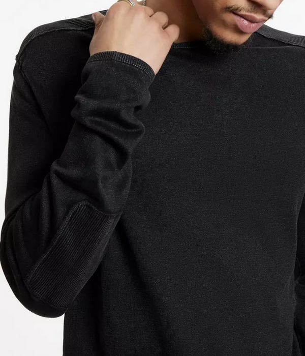 Walter Crew Neck Sweater, Black - Caswell's Fine Menswear