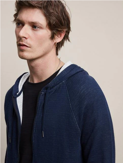 Plaited Hoody, Pacific Blue - Caswell's Fine Menswear