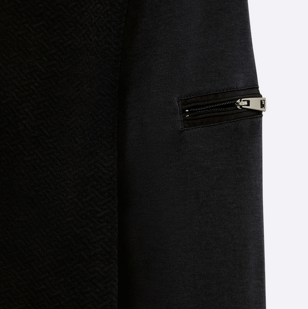 Bugatchi Full Zip Sweater, Caviar - Caswell's Fine Menswear
