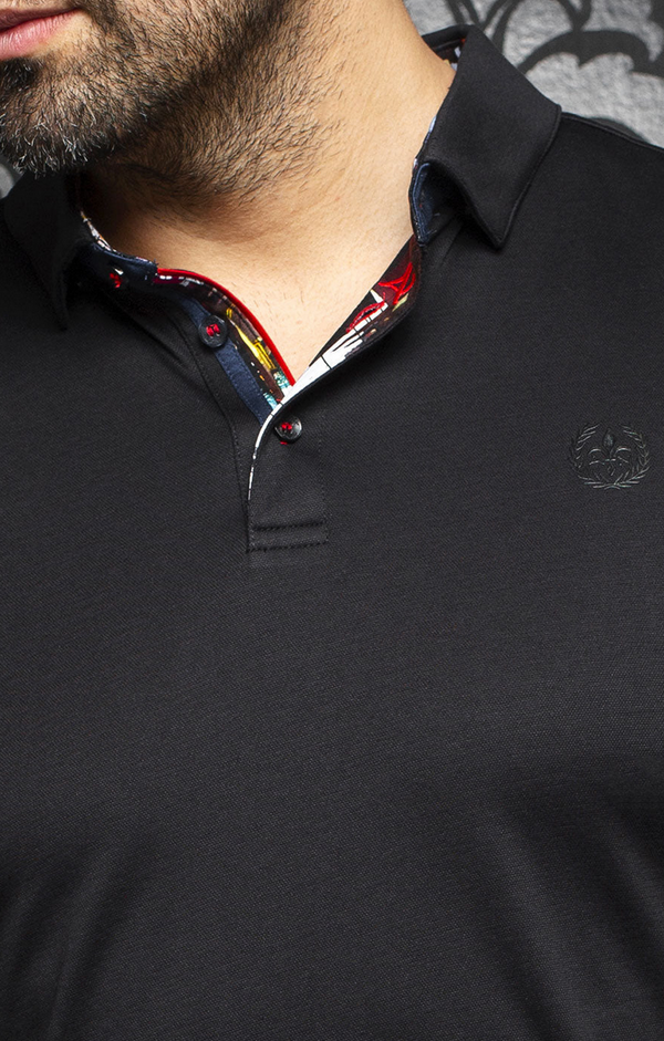 Au Noir Polo Shirt Falcon, Black - Caswell's Fine Menswear