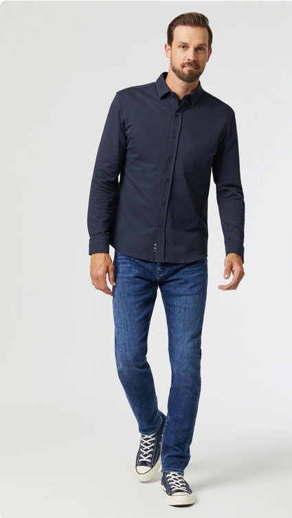 Mavi Shirt Slim Fit, Mood Indigo - Caswell's Fine Menswear