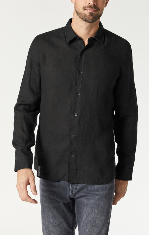 Mavi Shirt Slim Fit, Black - Caswell's Fine Menswear