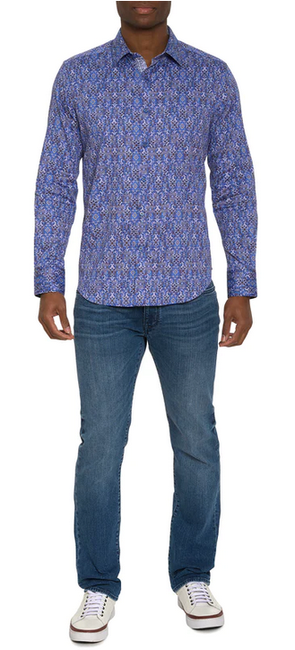 Robert Graham Lugano Shirt, Blue - Caswell's Fine Menswear