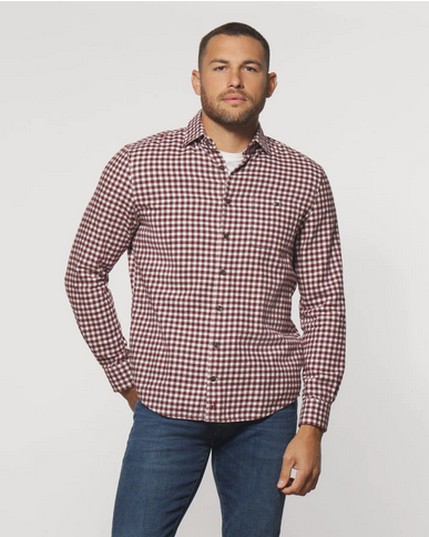 Johnnie-O Hyat Hangin' Out Button Up Shirt, Red - Caswell's Fine Menswear