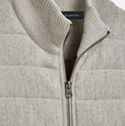 Bugatchi Full Zip Mock Sweater, Cement - Caswell's Fine Menswear