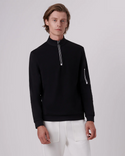 Bugatchi 1/4 Zip Sweater, Black - Caswell's Fine Menswear