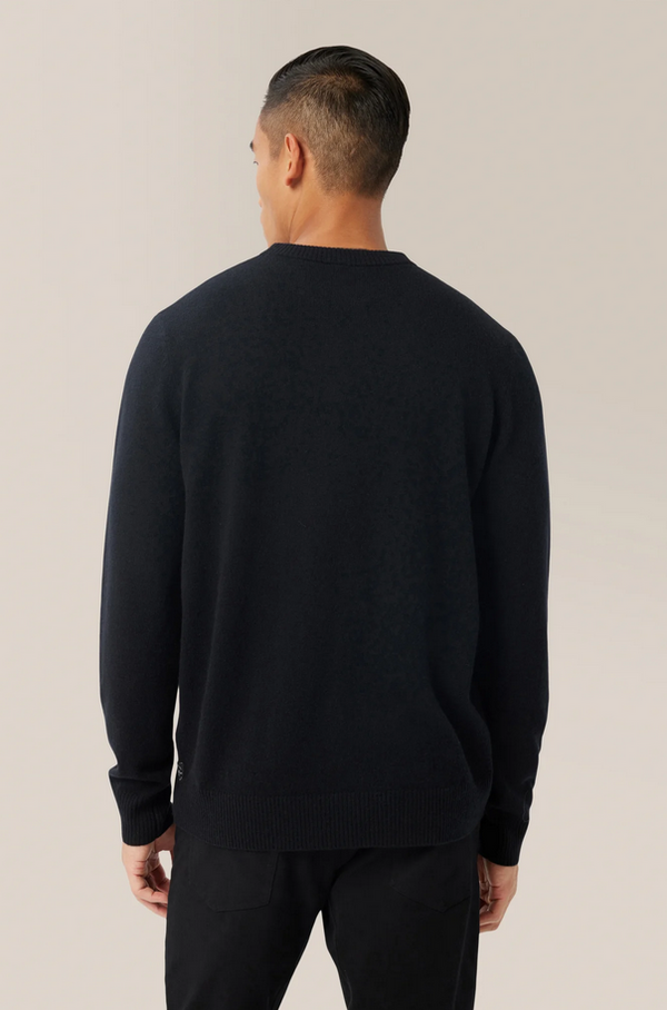 Good Man Cashmere Crew Neck Sweater, Black - Caswell's Fine Menswear
