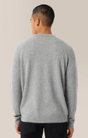 Goodman Cashmere Crew Neck Sweater, Grey Heather - Caswell's Fine Menswear