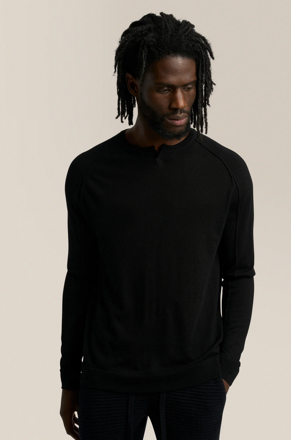 Good Man MVP V-Notch Sweater, Black - Caswell's Fine Menswear